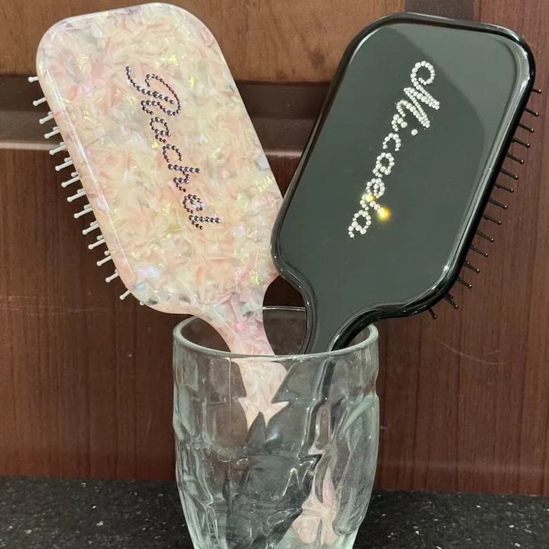 Personalized Square Hair Brush - Hair Care Names ulasan dan harga