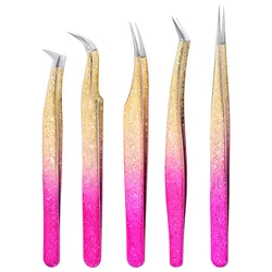 1 Pc Eyelash Tweezers Ice Flower Anti-static 3D Accurate Eyebrow Grafting False Lashes Extension Supplies Makeup Tweezer Tools