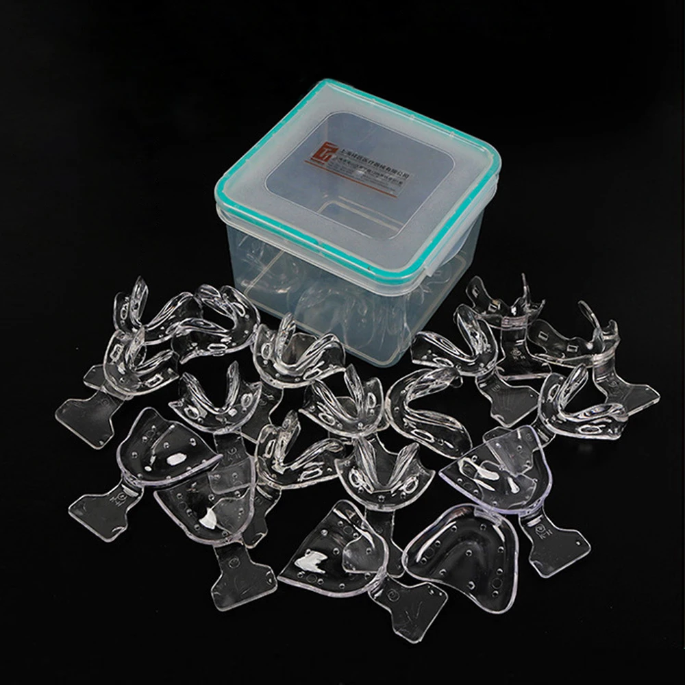 1set Sterilizable Dental Impression Trays for BPS System Dental Frame Cut Back Edentulous Jaw Full Denture Tray