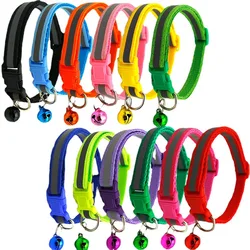 Reflective Breakaway Cat Collar Neck Ring Necklace Bell Pet Supplies Safety Elastic Adjustable Reflective Collar Pet Products