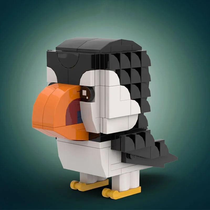 

164PCS MOC Wildlife Puffin Brickheadzss Cutes Collectible Figurine DIY Educational Building Blocks Kids Nature Toy Gift