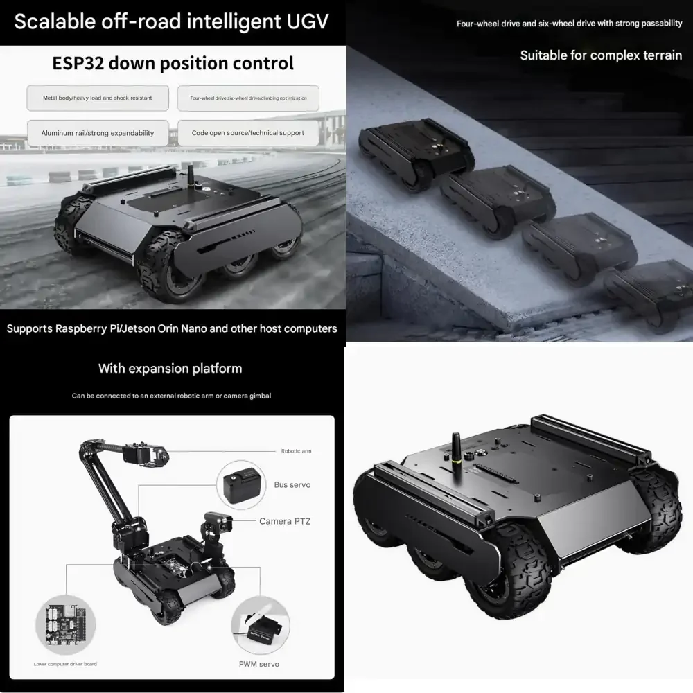 Off-road UGV smart car Raspberry Pi/ ESP32 r computer scalable