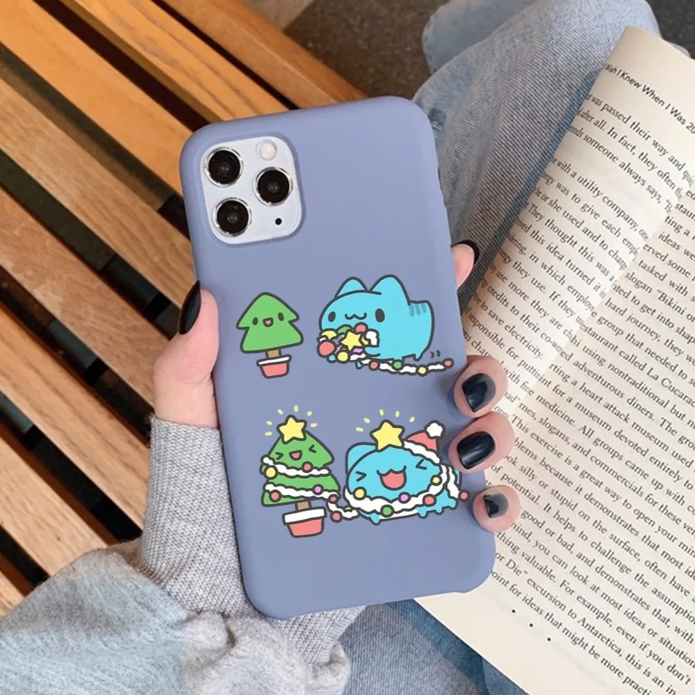 Cute Bugcat Capoo Cartoon Phone Case For IPhone 14 11 12 13 Mini Pro Xs Max 8 7 6 6S Plus X XR Solid Candy Color Case