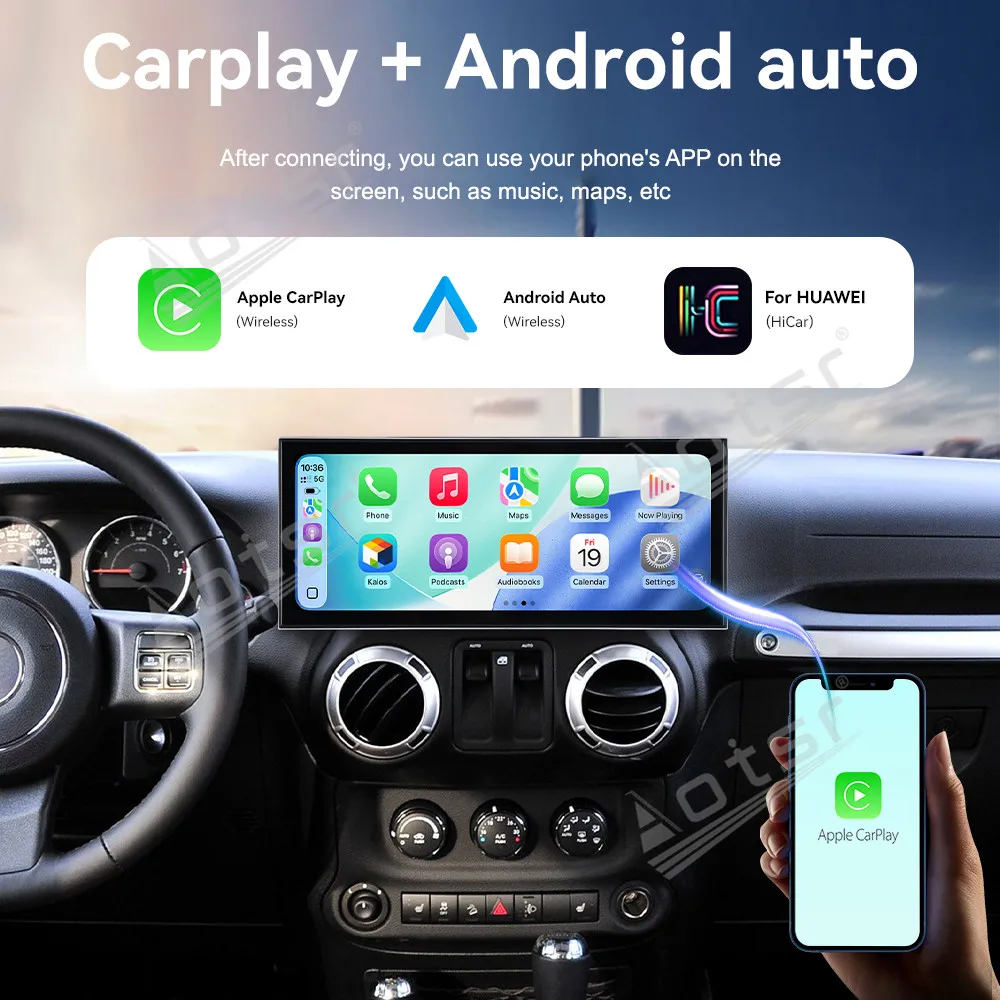 CarPlay 15.8’’ Android 15 For Jeep Wrangler   2011-2017 Carplay  Car gadgets Car GPS Navigation HD Screen Multimedia Player Head