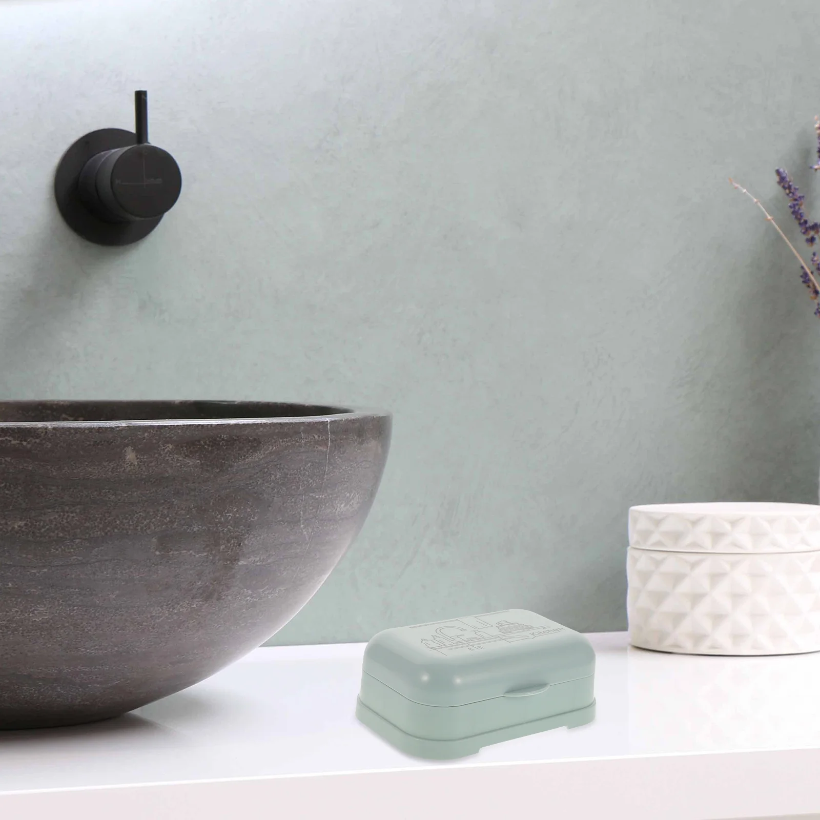 

2Pcs Soap Box with Lid Dry Keeping Design Travel Friendly Holder for Bathroom Sink Outdoor Activities Soap Holder