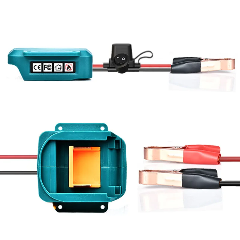 For Makita/Milwaukee/Dewalt 18V Lithium Battery Adapter Car Booster Starting Device Jump Start Converter Clip Car Jump Starter