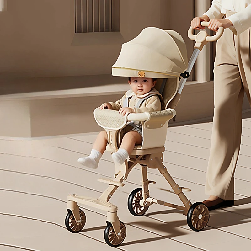 

Baby Stroller Lightweight Stroller Foldable Stroller Four-Wheel Travel Airplane Cart Upgrade Baby Trolley Two-Way Seats Baby Car