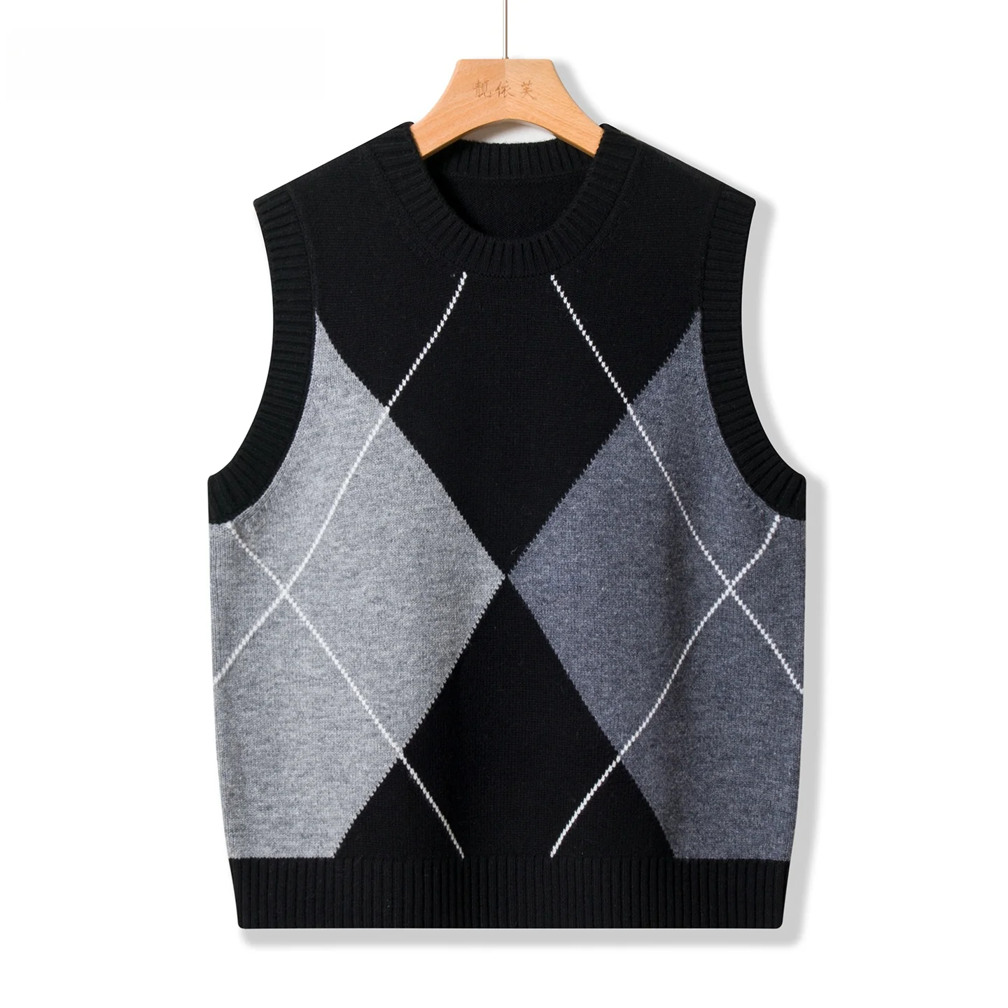 

Autumn Winter Faionable round Ne Color Blo Woolen Knitted Vest Women's Svel Sweater Overalls Original Design