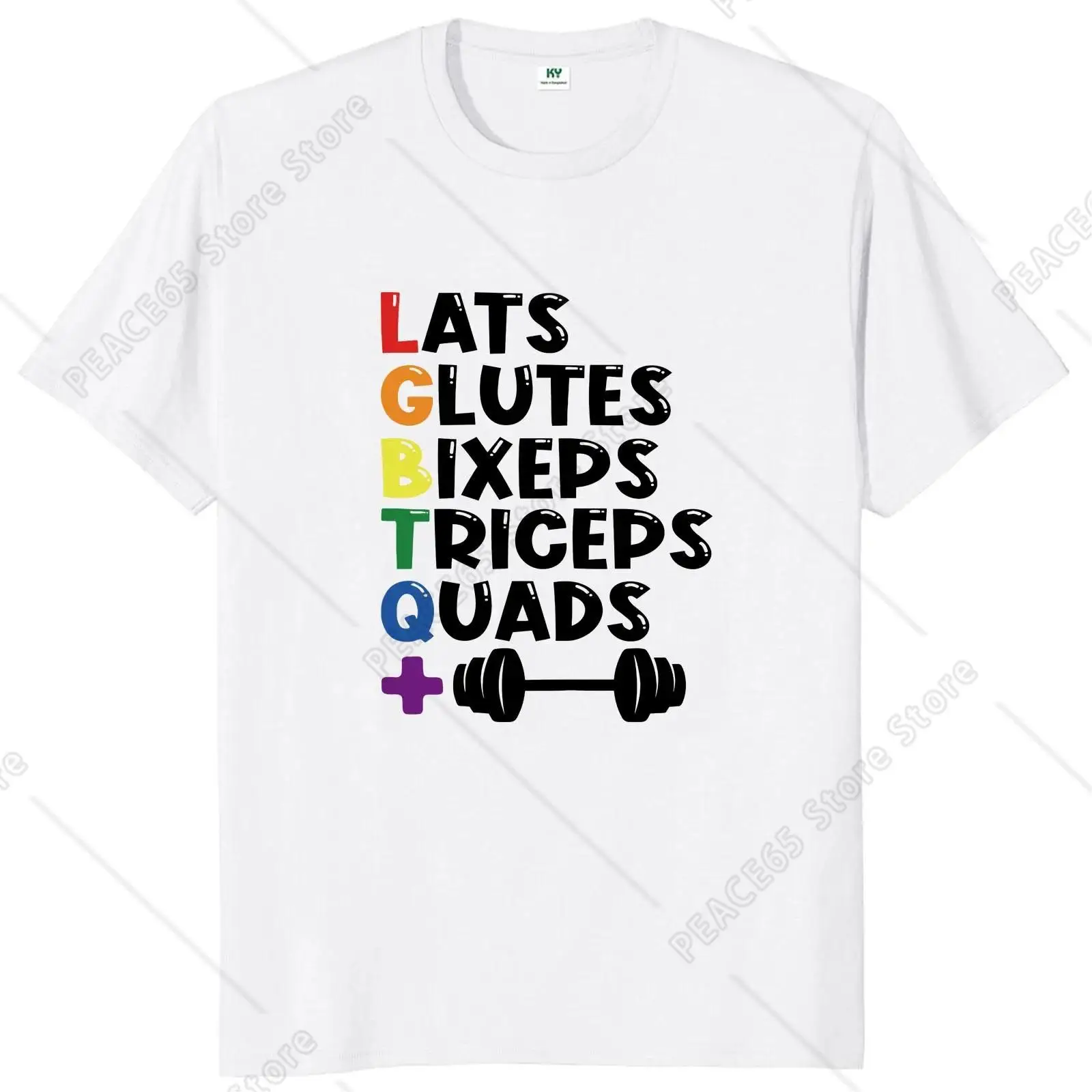 LGBT Gym T Shirt Last Glutes Biceps Triceps Lgbt Humor Gym Lovers Tee Tops EU Size Pure Cotton Casual Y2k T-shirt