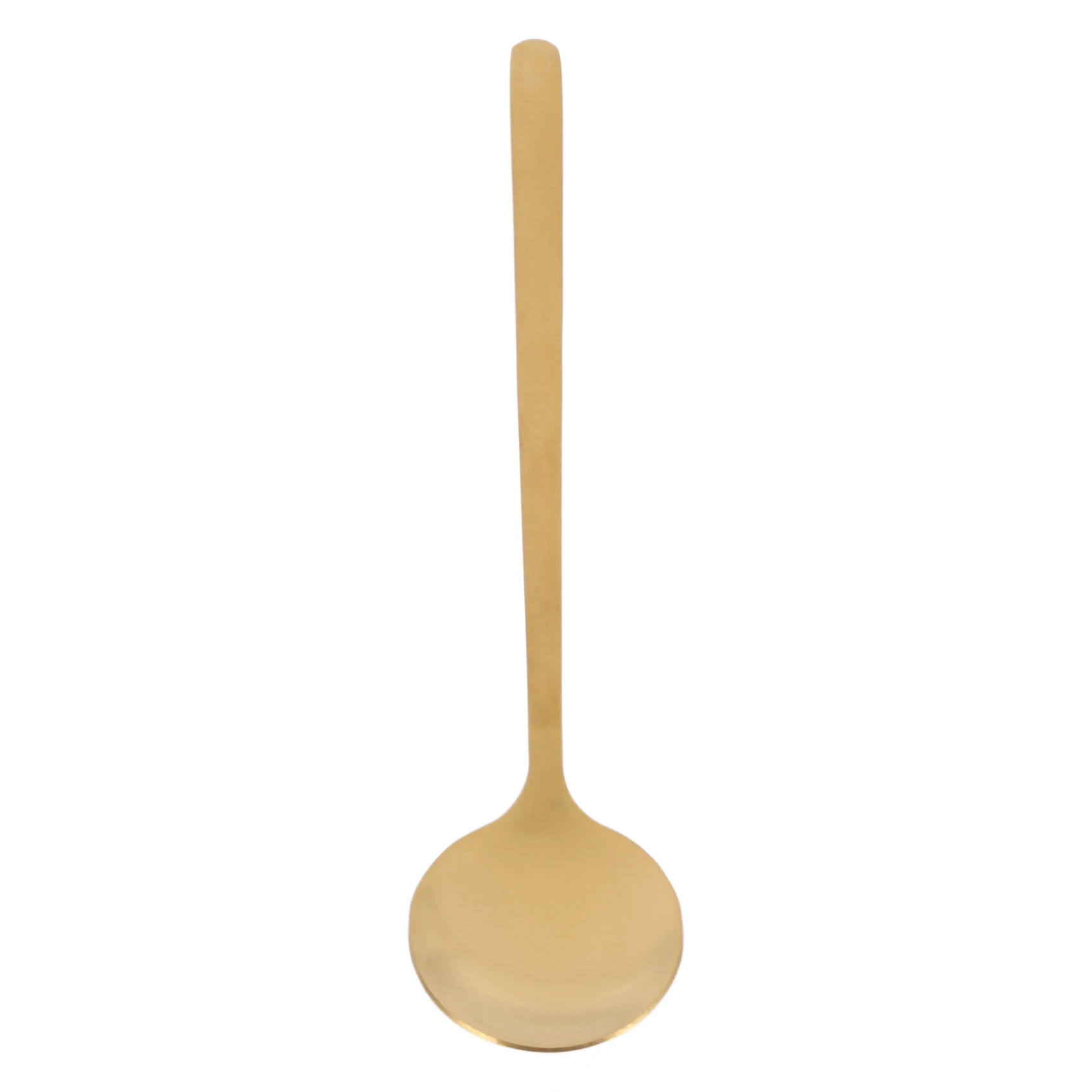 ABCA-48X Round Shape Coffee Spoon Stainless Steel Mini Teaspoons Sugar Dessert Spoon Ice Cream Soup Spoon (Gold)