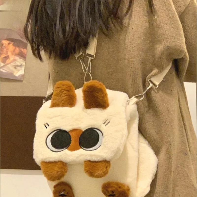 

Cute Cartoon Plu Bapa for Women Autumn Winter Small Bean Mud Versatile Commuter Single oulder Bag Double oulder Bag