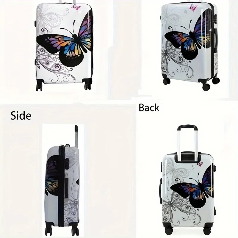 New Butterfly, Cartoon Trolley Case Zebra Print Carousel Luggage Student Luggage Carousel Luggage