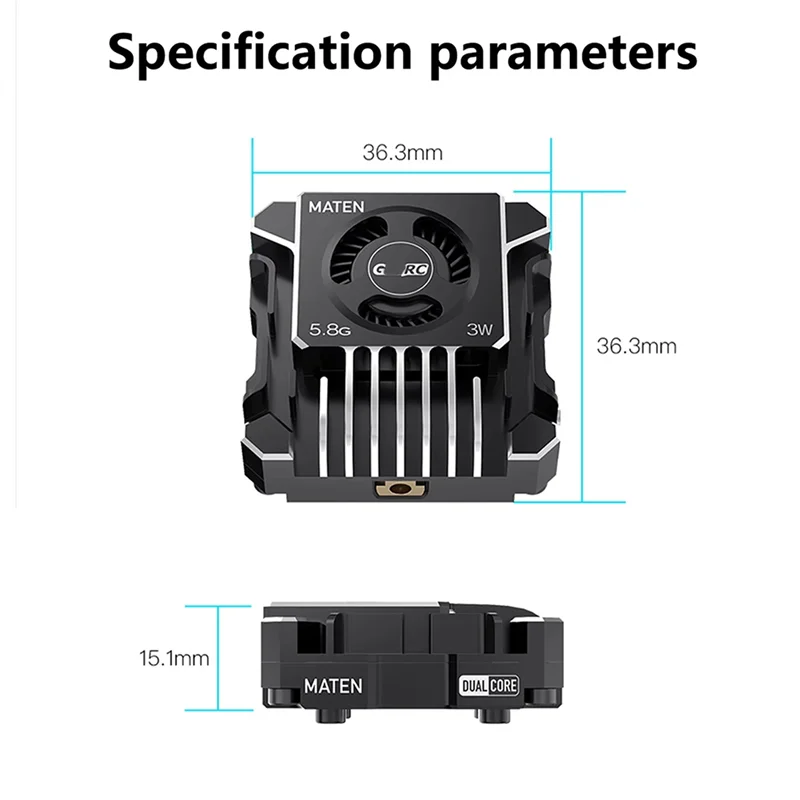 BAAY For GEPRC MATEN 5.8G 3W VTX PRO 3000Mw 80CH Video Transmitter DC7-36V Built In Mic For FPV Long Range Racing Drone