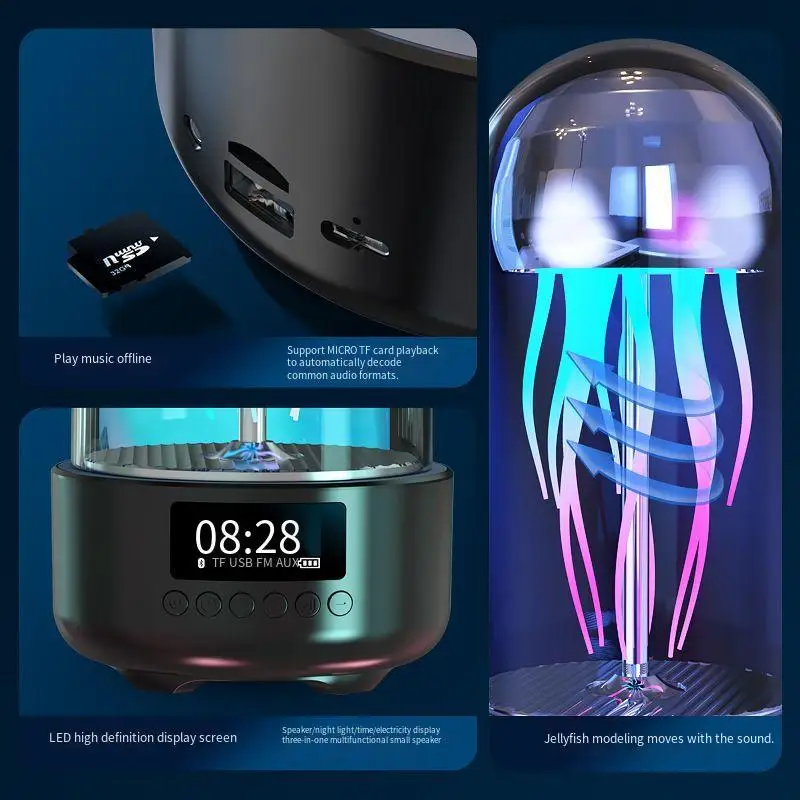 Dynamic Color Jellyfish Effects Wireless BT Speaker Music Lamp In A Variety Of Colors Stylish Cool Wireless Speakers