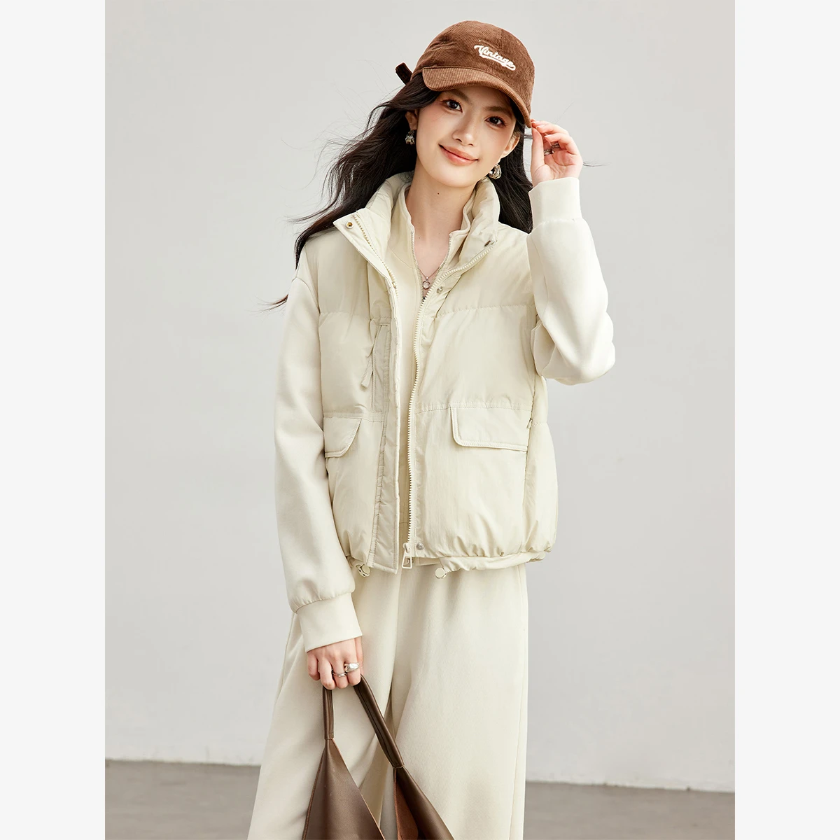 VIMLY Casual Sports Set for Women Embroidered Knit Jacket Long Wide-leg Baggy Pants Two-piece Set 2026 Fall Female Outfit A7330