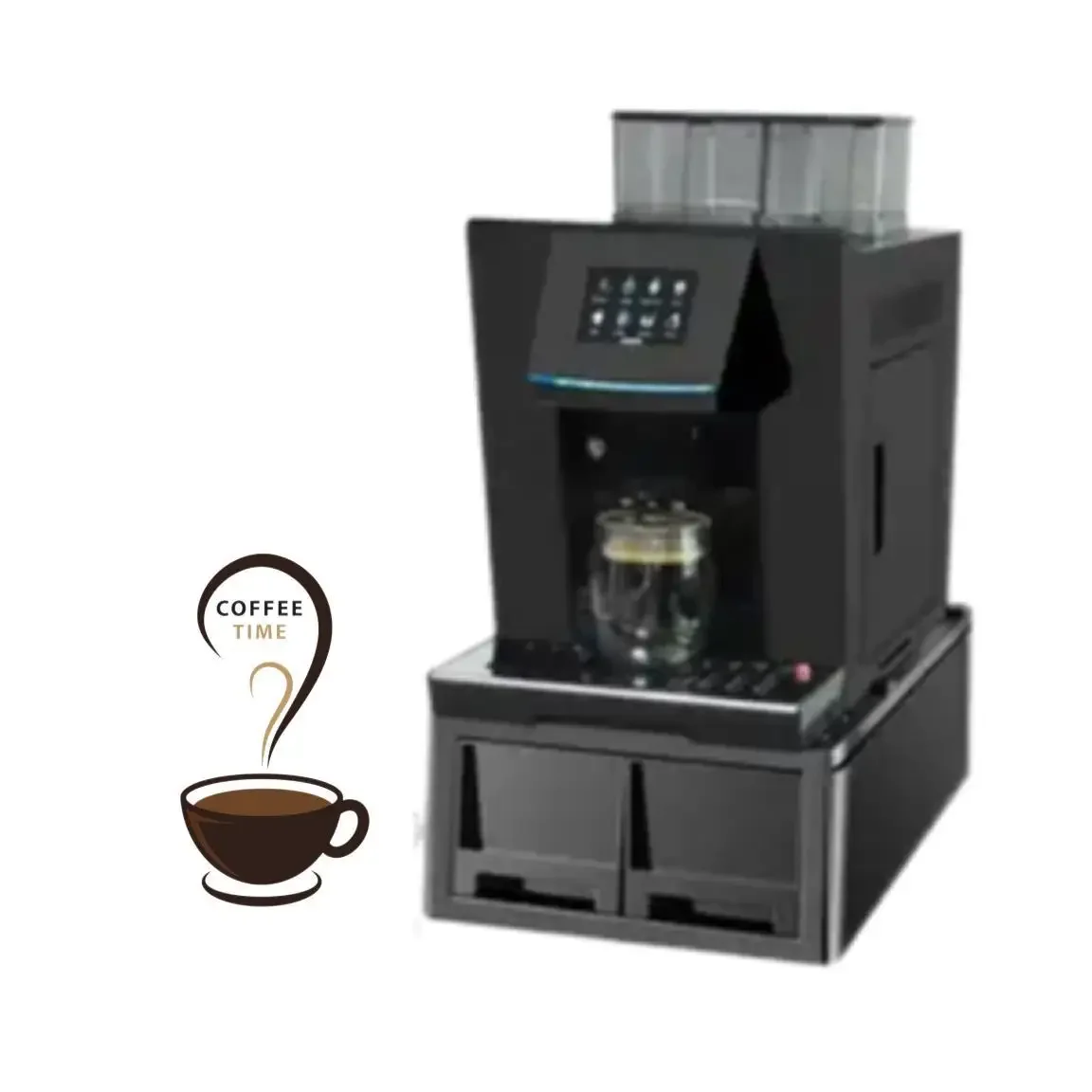 Factory Sale Easy Operate Touch Screen Commercial Use Fully Automatic Espresso Coffee Machine for Bar Black Electric ABS Plastic