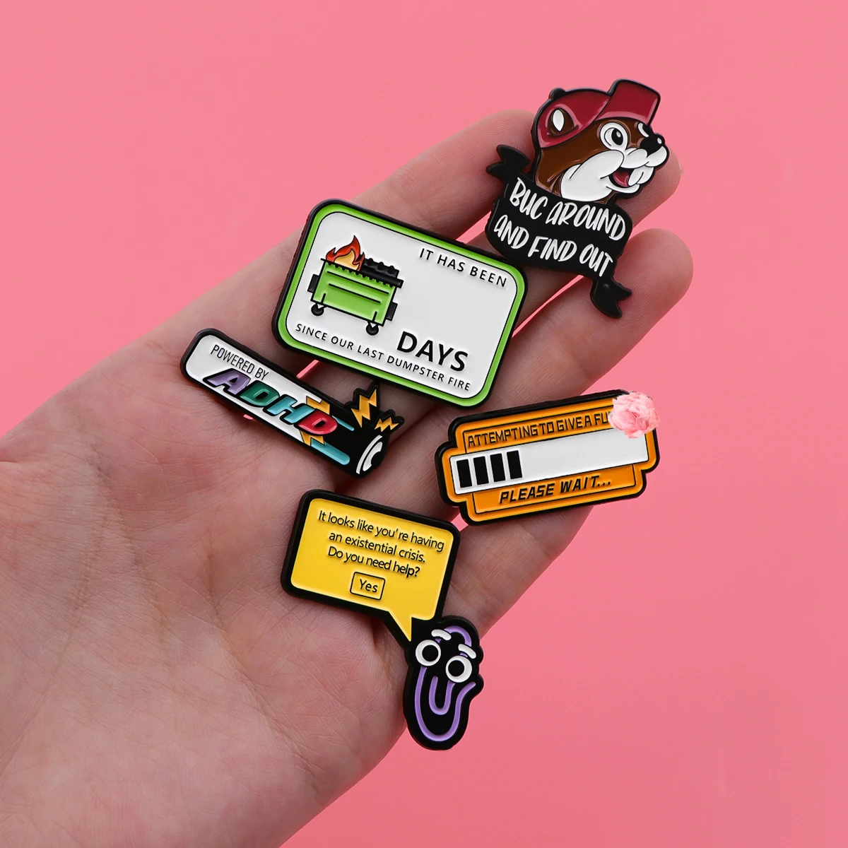 Cute Beaver Enamel Pins Battery Funny Quotes Brooches Badge Lapel Pin For Backpack Clothes Accessories Fashion Jewelry Gifts