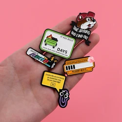 Cute Beaver Enamel Pins Battery Funny Quotes Brooches Badge Lapel Pin For Backpack Clothes Accessories Fashion Jewelry Gifts