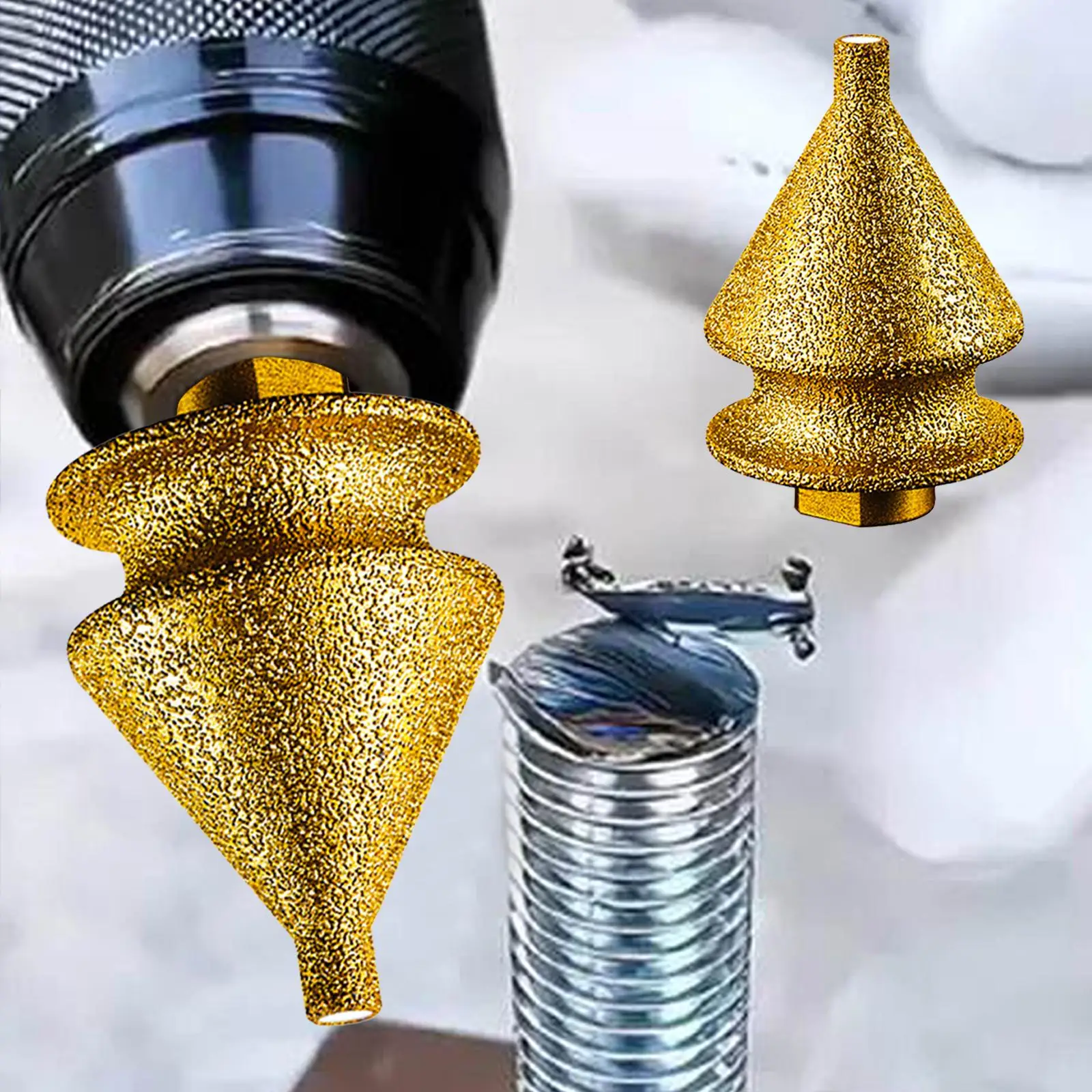 Punta per smussatura diamantata Apri foro filettato da 10 mm per 100 #   Smerigliatrice angolare per vetro, ceramica, lavorazione dei metalli, legno, pietra ingegneria