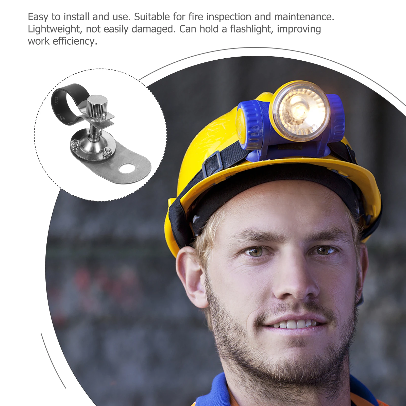 

Hard Hat Light Clip Compatible for Safety Helmets 23-24mm Durable Headlamp Mount Fire Inspection Hard Hat Light Mount