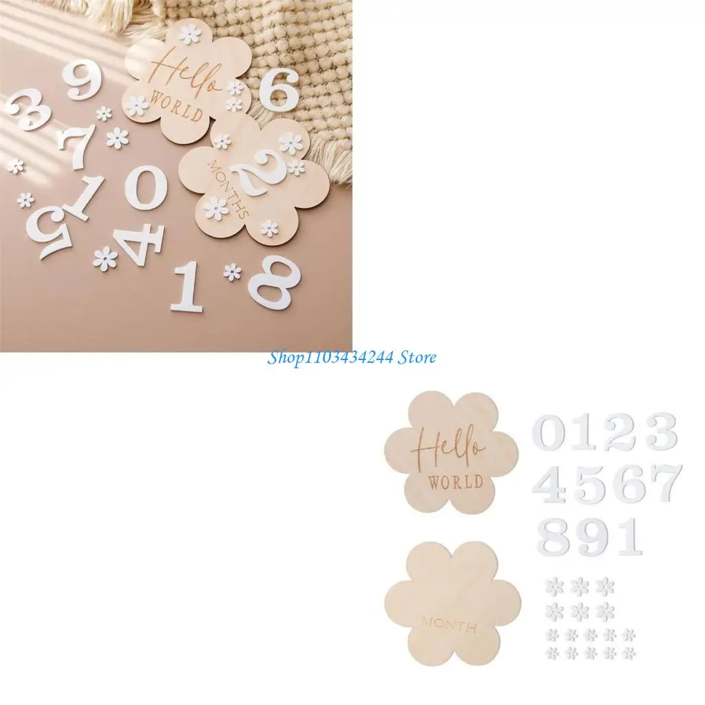 Newborn Souvenir Card Flower Photo Card Baby First Year Record Photography Card