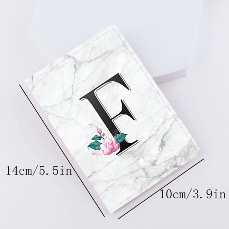 Business Air Tickets Passport Covers Credit ID Bank Cards Holder Wallet Case Pouch Whitemarble Letter Pattern Travel Accessories