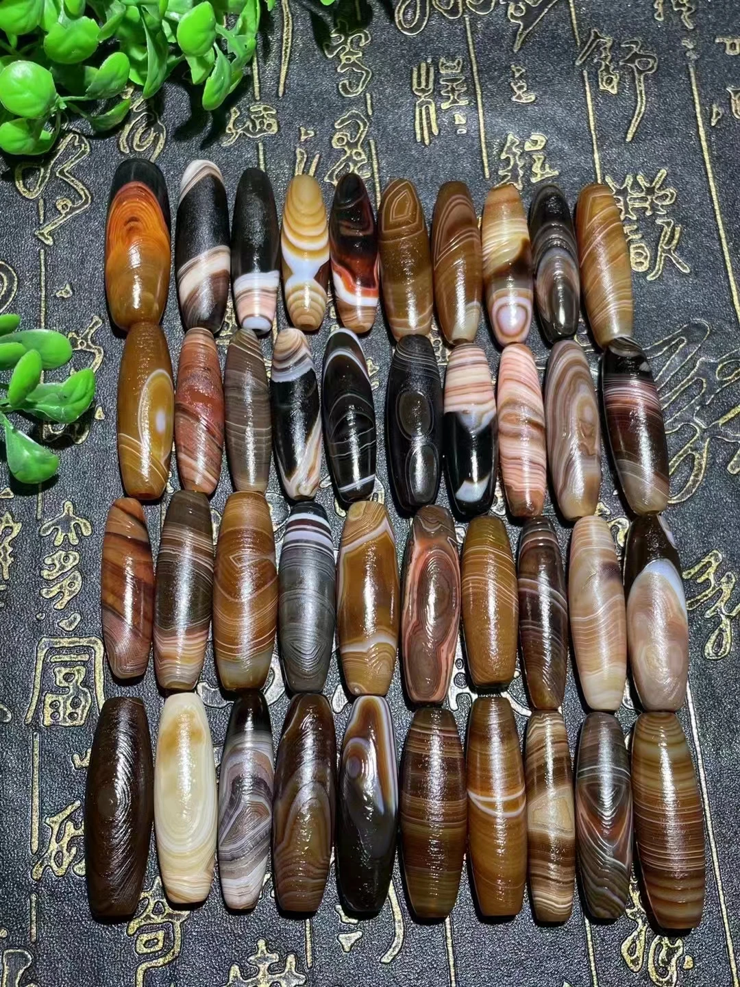 

40pcs/lot 40mm Old Silk Agate brown Color with Good Eyes Good Veins DIY Men and Women's Fine Jewelry Free Shipping