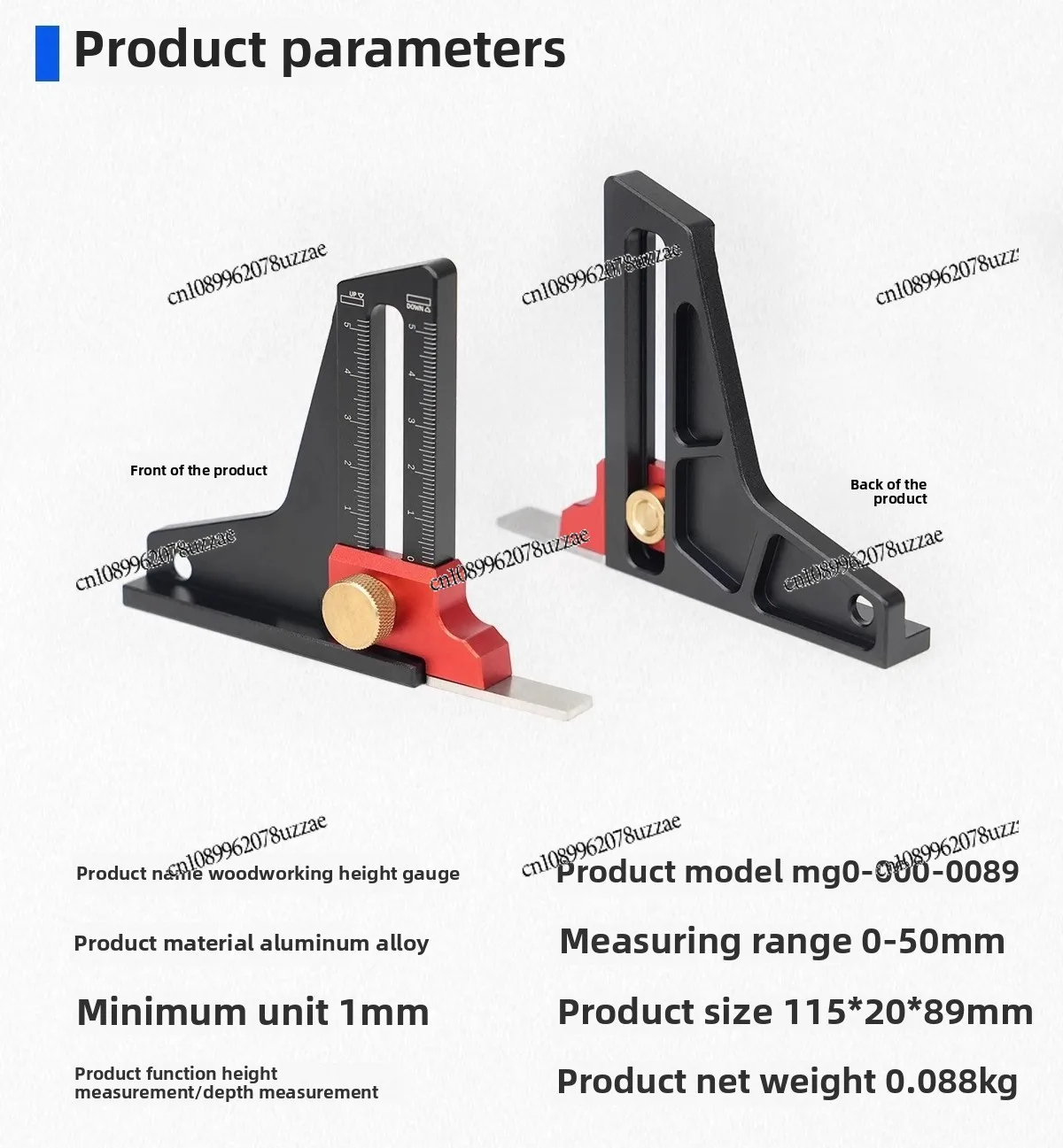 Woodworking Saw Table Adjustment Ruler Height Gauge Trimmer Adjustment Tool Height Gauge Depth Measurement Height