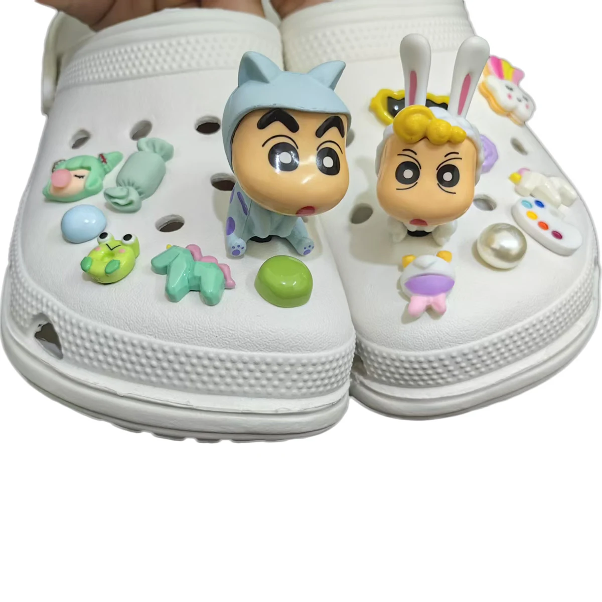 1 مجموعة مينيسو الكرتون ثلاثية الأبعاد أنيمي شخصية الأحذية السحر الراتنج اكسسوارات DIY الصنادل قباقيب تزيين بنين بنات عيد الميلاد مهرجان الهدايا #4