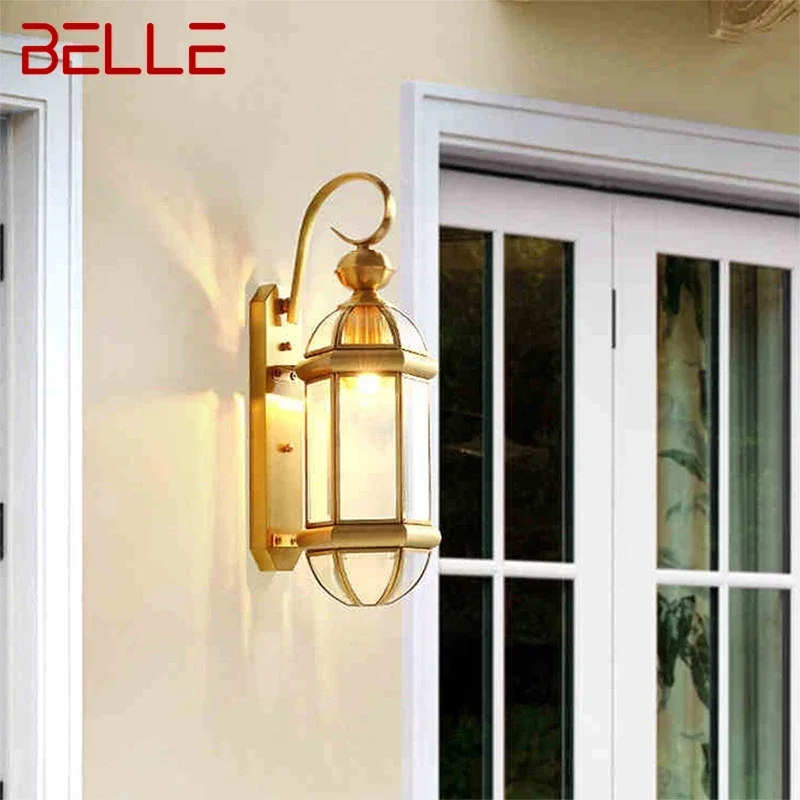 BELLE Contemporary Brass Outdoor Wall Lamps Simplicity Waterproof Creative Balcony Hallway Courtyard Villa Gate Hotel