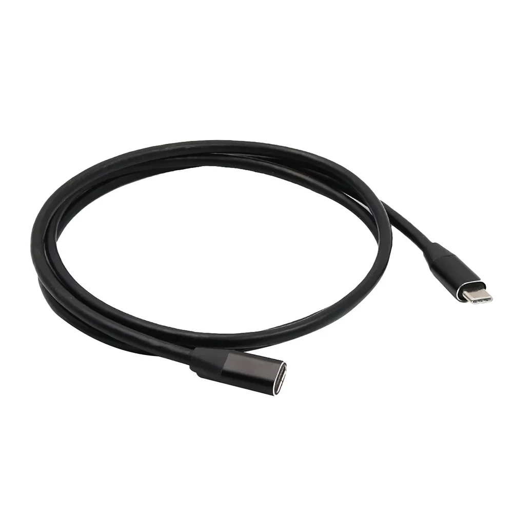 

1Pcs 1M USB C Extension Cable Type-C Data Line Fast Charging Cord Reversible Design for Mobile Devices Black Type C Extender