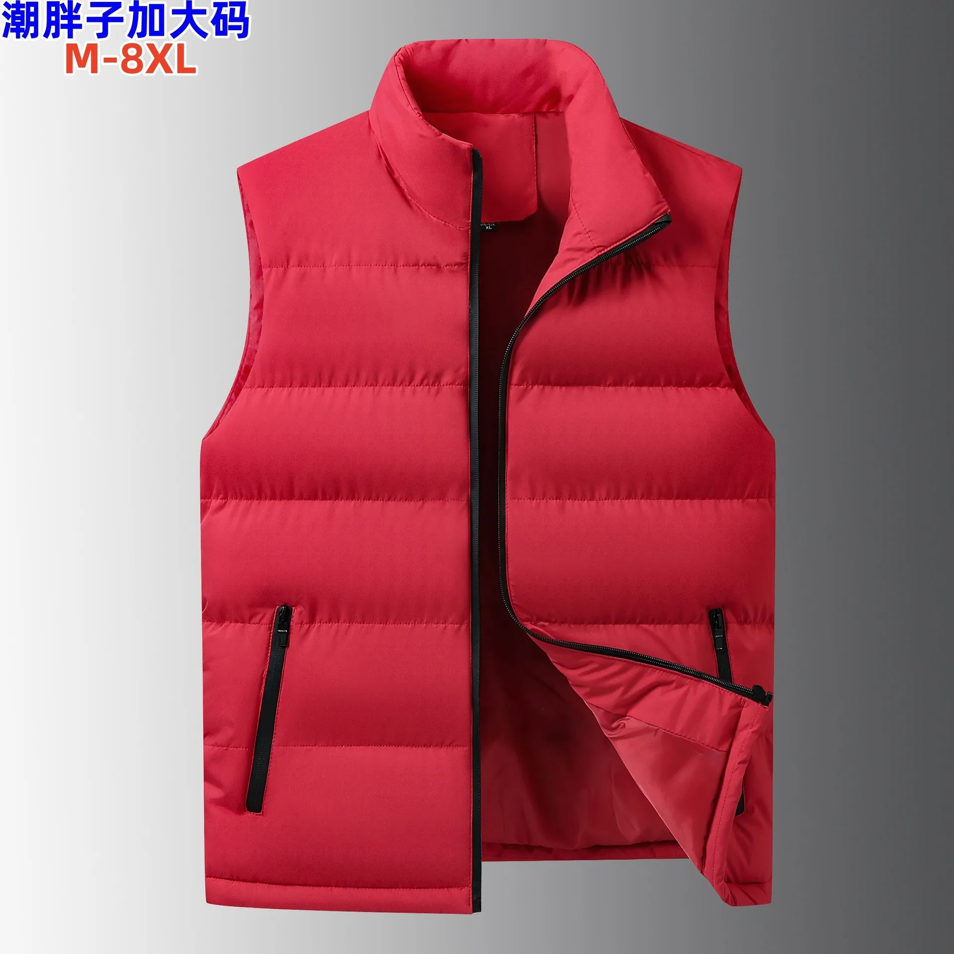 Women's Thick Zipper Stand Collar Loose Fit Solid Color Chinese Style Casual Vest No Hood Wrinkle Resistant Lightweight with