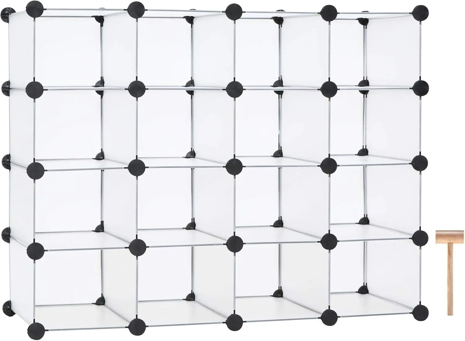 

Пластиковая полка для обуви на 16 кубов, штабелируемый органайзер, 36 дюймов Д × 14,2 дюйма Ш × 28 футов В, белая