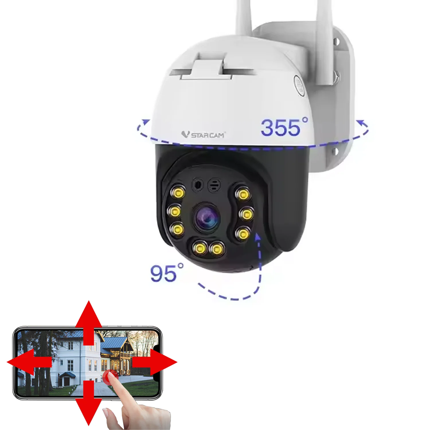 

Vstarcam New Outdoor Security Protection Wireless 3MP HD IP Camera Smart Home Dome Waterproof Color Night Two Way With Phone App