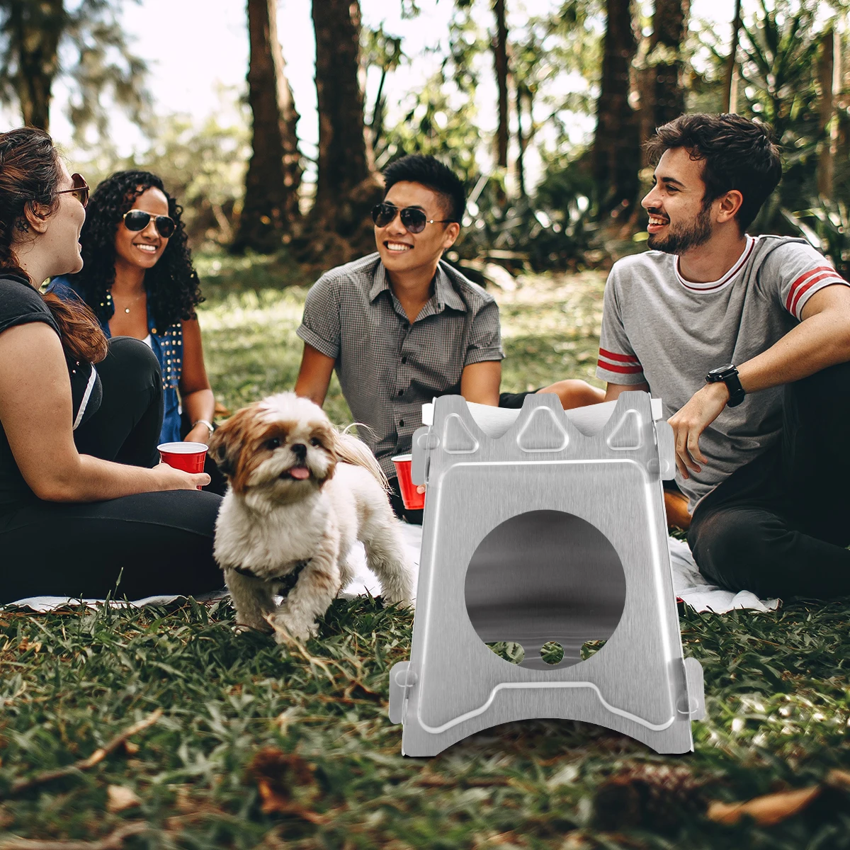 

Stainless Steel Portable Folding Stove 1 Unit Mini Outdoor Cooking Stove Camp Cooker for Bbq Picnic Roasting