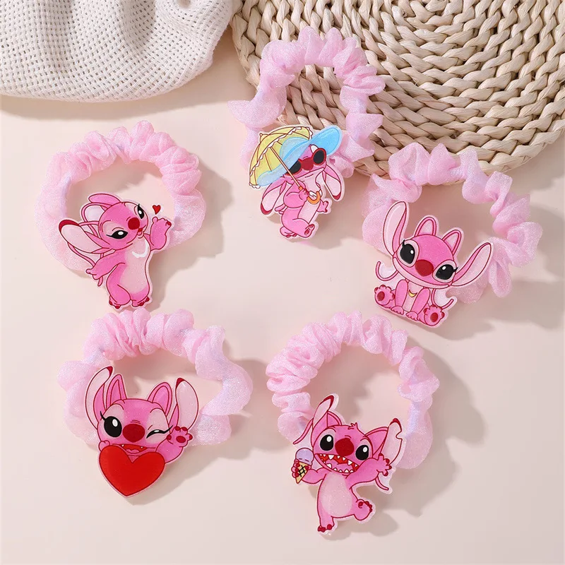 random 1pc Disney Angel hair tie, a lovely angel-themed hair tie for students, perfect for Valentine's Day and birthday gifts