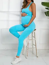 Women's Maternity 2 Piece Outfit Set Sport Bra Leggings for Pregnancy Yoga workout Lounge Wear Sets