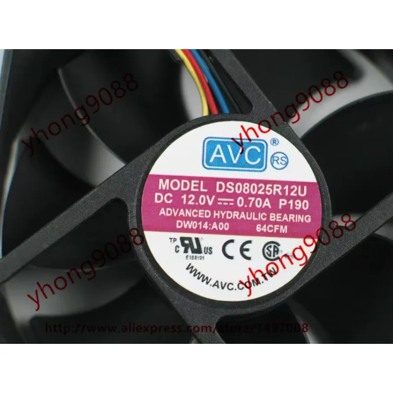 

AVC DS08025R12U P190 Вентилятор охлаждения сервера постоянного тока 12 В 0,70 А 80x80x25 мм 4-проводной