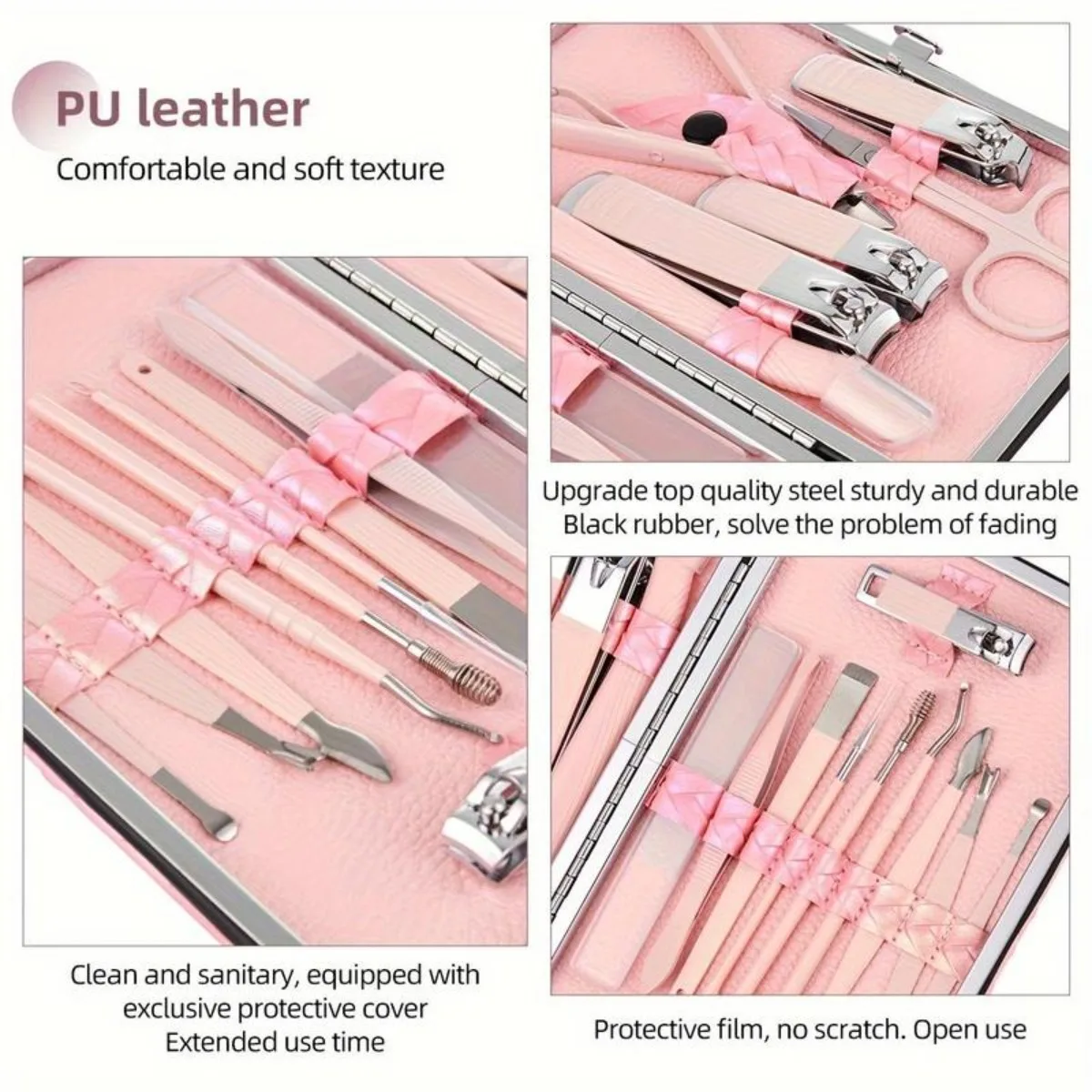 16pcs Manicure Set With Storage Case, Portable Multi-functional Nail Clipper Kit Pedicure Care Tool, Nail Kit For Women & Men