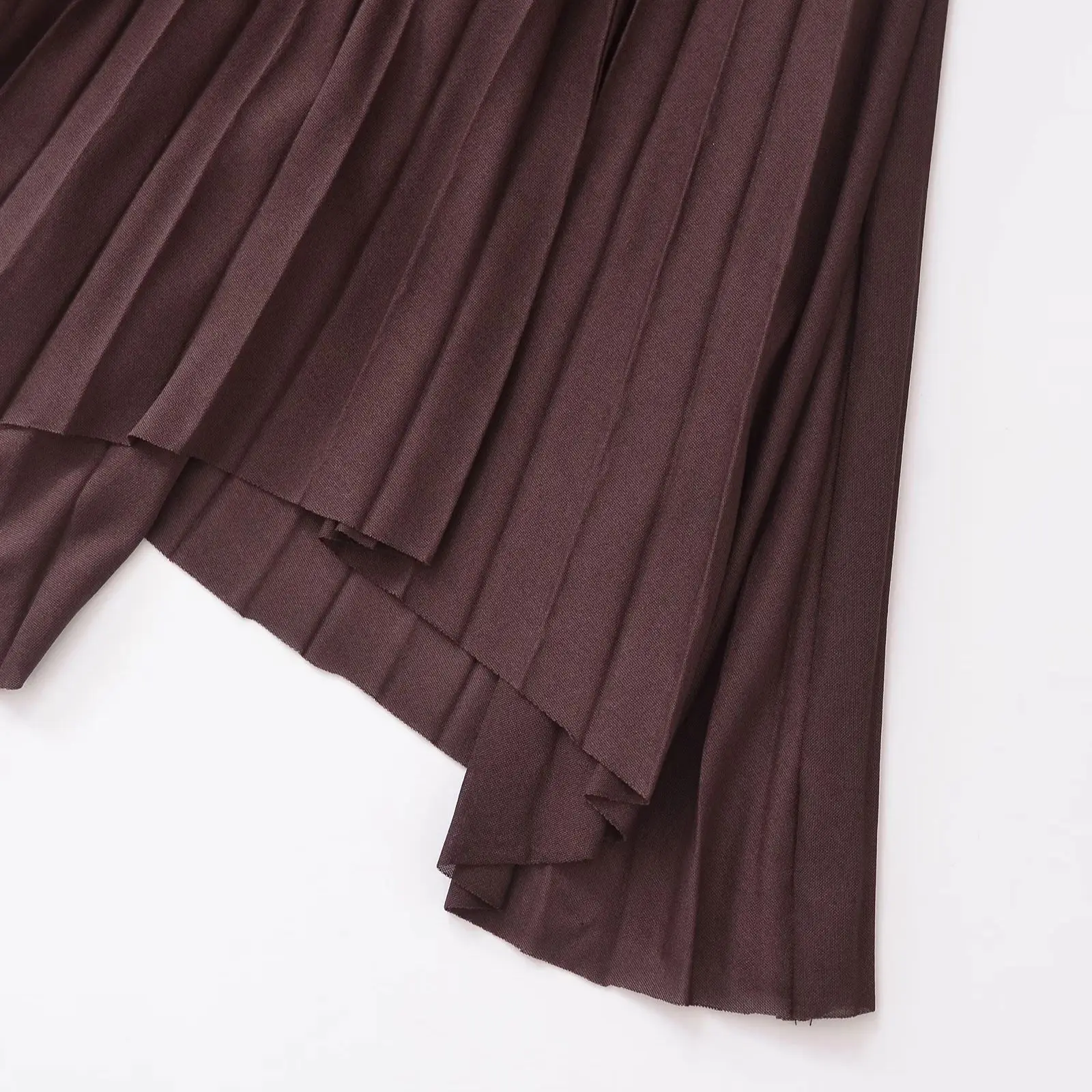 TRAF Long Pleated Skirts for Women Spring Fall Chic Elastic A Line Elegant Office Ladies Luxury Midi Skirt 4813/824