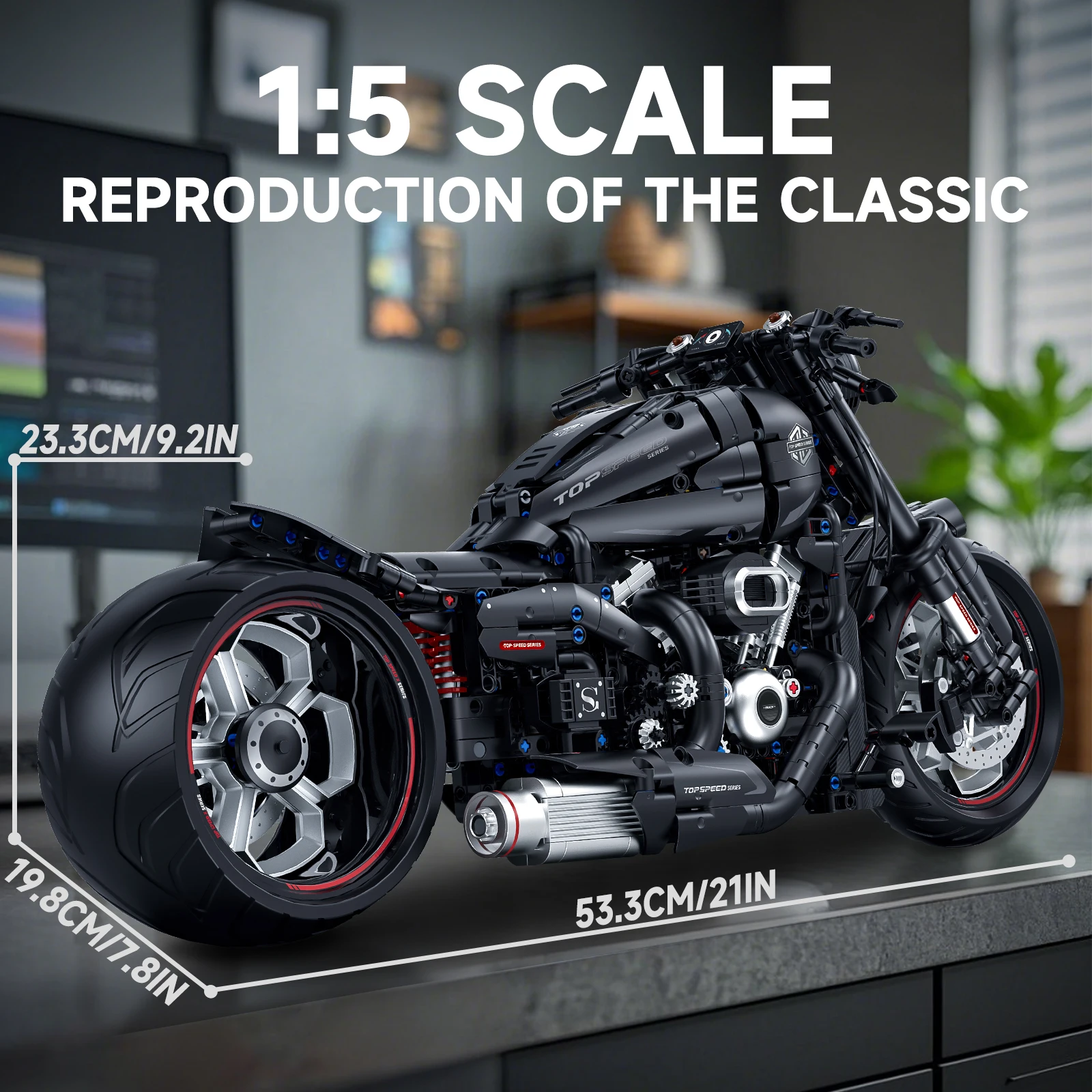 2050PCS Super Racing Dark Motorrad Technische Blöcke Motorrad Modell MOC Bricks Sets Geschenke für Jungen Erwachsene Kinder DIY Spielzeug 1:5