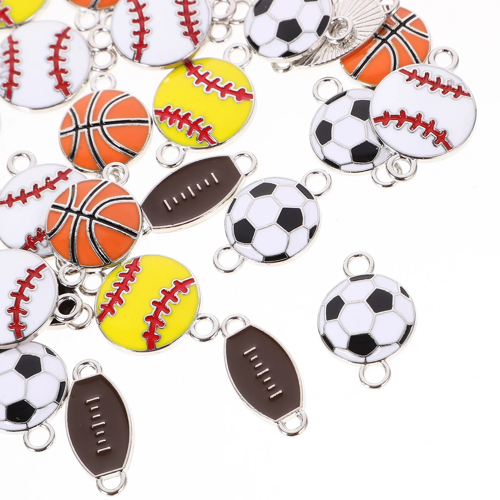 

50 Pcs Ball Pendant Sports Charms for Jewelry Making Aesthetic Theme Bracelets Cute Pendants Balls