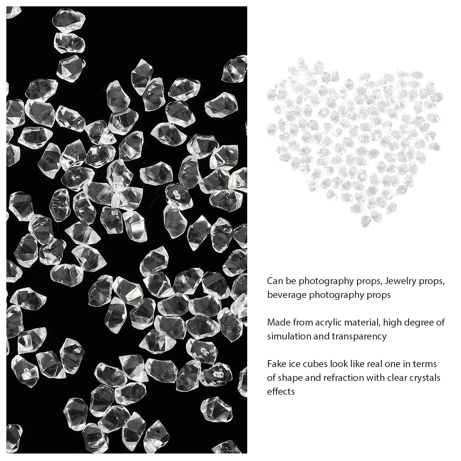 

1 Set Of Simulation Ice Cubes Acrylic Transparent Fake Ice Cubes For Drink Decor Photo Props Bar Restaurant Home Kitchen Bar