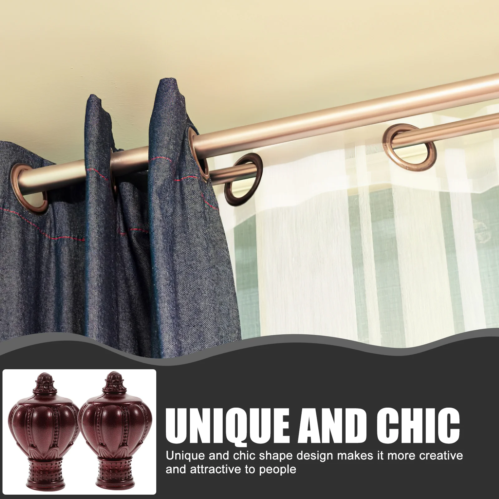 2 قطعة قضيب رئيس التوصيل البلاستيك نهاية قبعات ل 26-28 مللي متر قضبان الرجعية اكسسوارات الديكور المنزل اللون قضيب الستارة ينتهي تركيبات