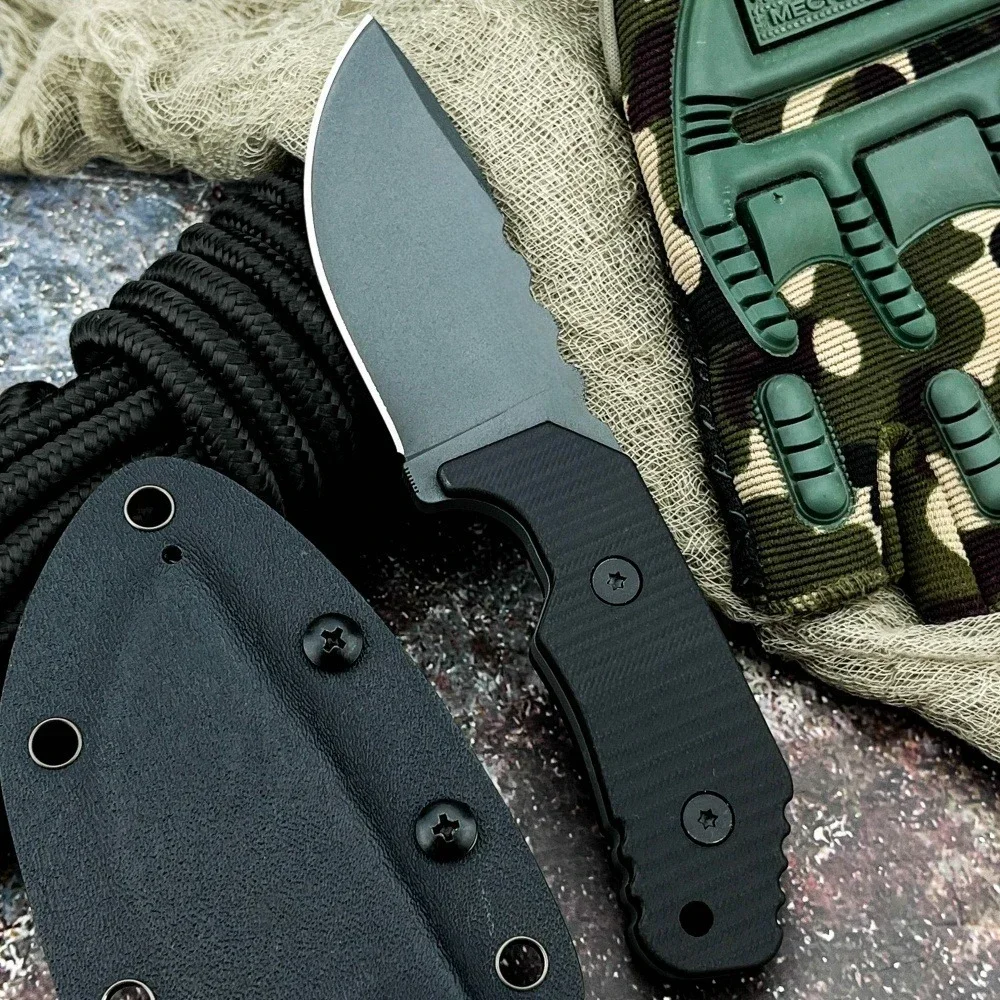 New Small Fixed Blade Knife Sheath Portable Outdoor Knife Bushcraft Multi-Purpose 8Cr13Mov Blade G10 Handle Tool