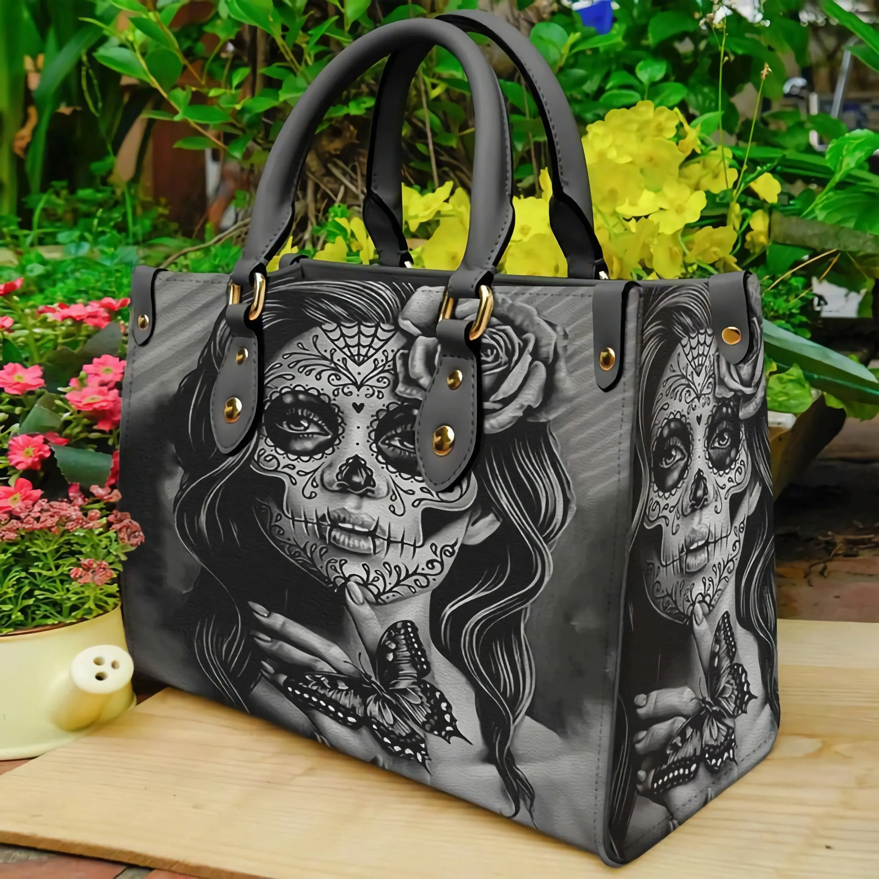 

FORUDESIGNS Scary Goth Girl Design Women's Handbag Luxury Leather Tote Bags For Female Fashion Street Fashion Shoulder Bags