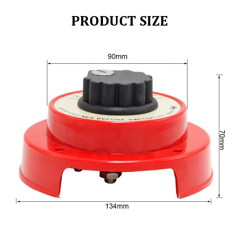 DC 32V 2 All 1 OFF Selector 4 Way Dual Battery Switch with Lock for Car Boat RV Motor Replacement