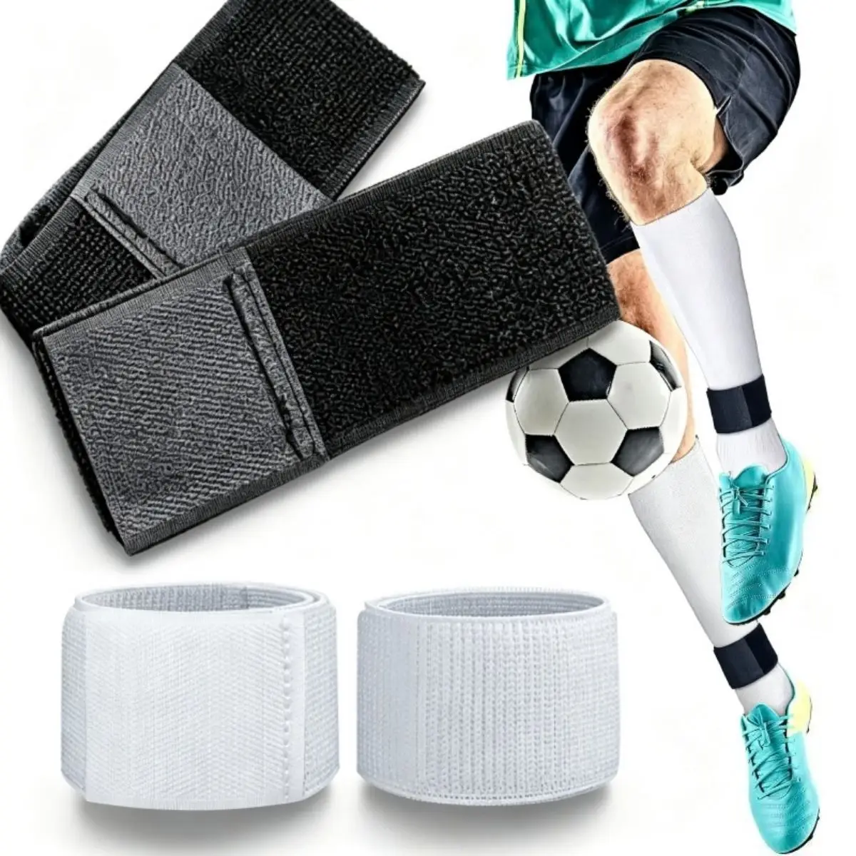 2Pcs Soccer Shin Guard Strap Anti Slip Sports Football Shin Straps Fixed Legging Bands for Shin Guards Ankle Guards Support