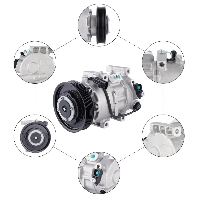 A/C Air Conditioner Compressor Kit with Clutch Fits for 12-16 Hyundai Accent 1.6L 12-15 KIA Rio 1.6L