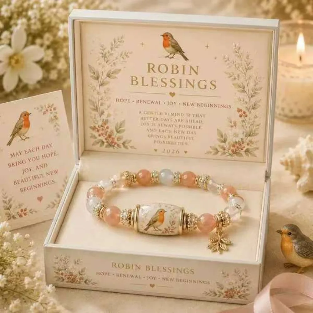 Fashionable Handmade Bead Elastic Bracelets Men's and Women's Lucky Bracelet Hummingbird Butterfly Bee Printed Handmade